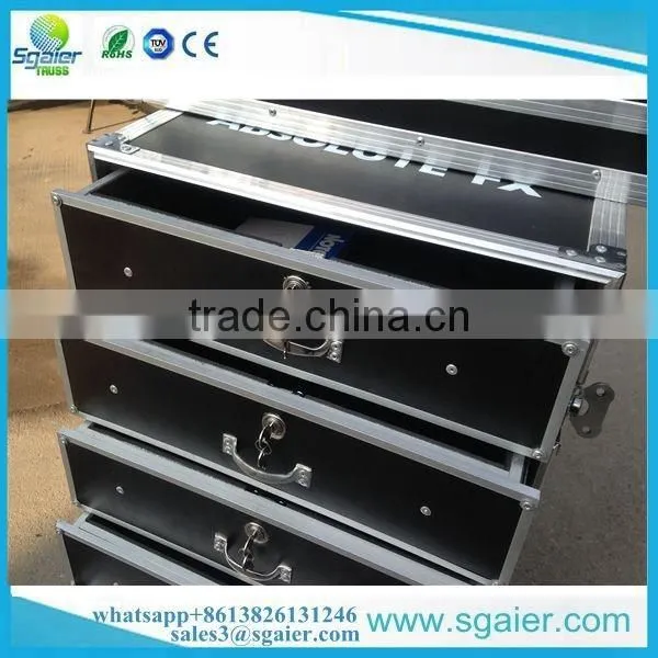 Sgaier 20u flight case 7 drawers mobile flight case with locks