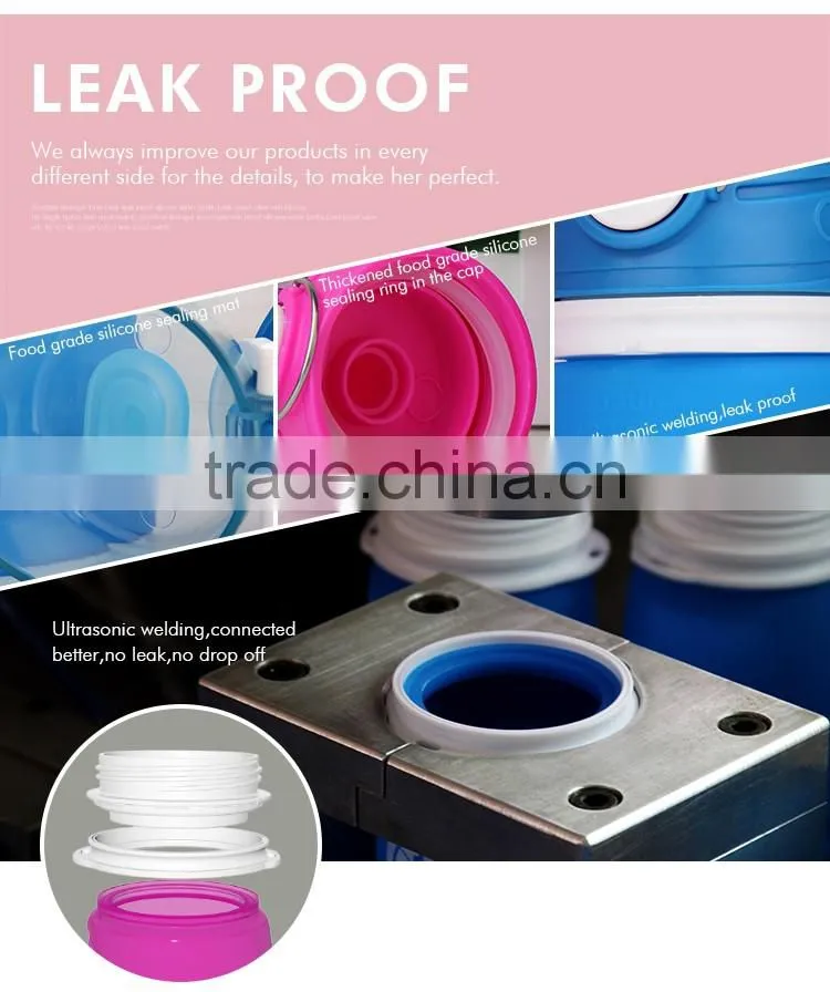 Excellent Silicone Material 16OZ Collapsible Water Bottle