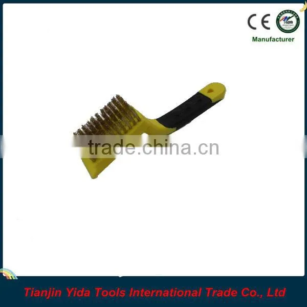 3PCS Two-color Rubbery Handle Mini Wire Brush