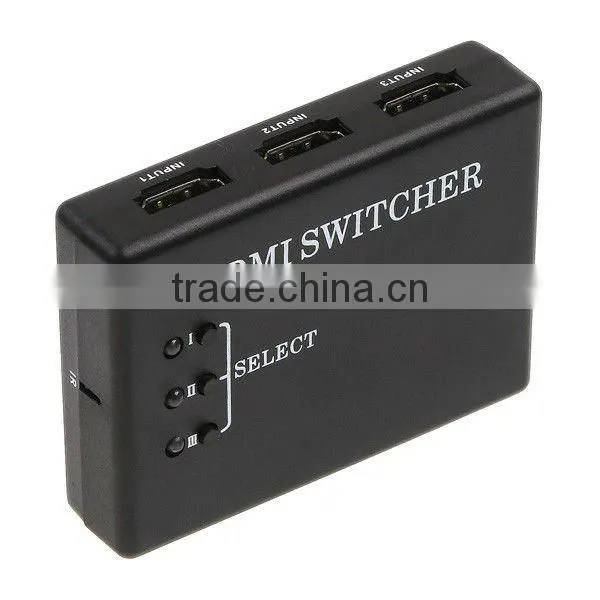 3 Port Mini HDMI Switch Switcher Splitter 1080p Box for HDTV PS3 DVD with Remote