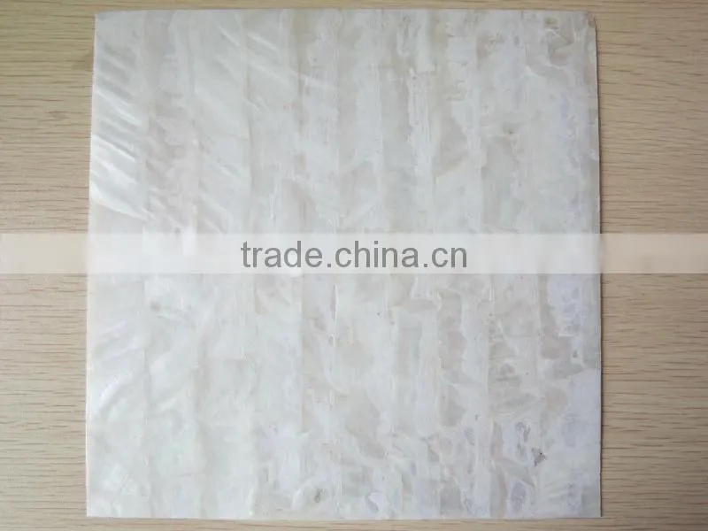 4 wide band white freshwater shell veneer