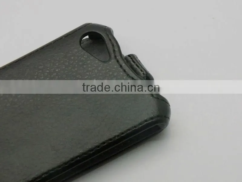 Hot-presing styling design and litchi grain cell phone holster case for iphone5c