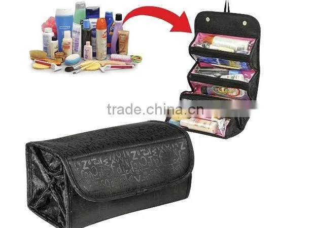 2014 Fashion Lady Roller Folding Four In One Cosmetic Bag