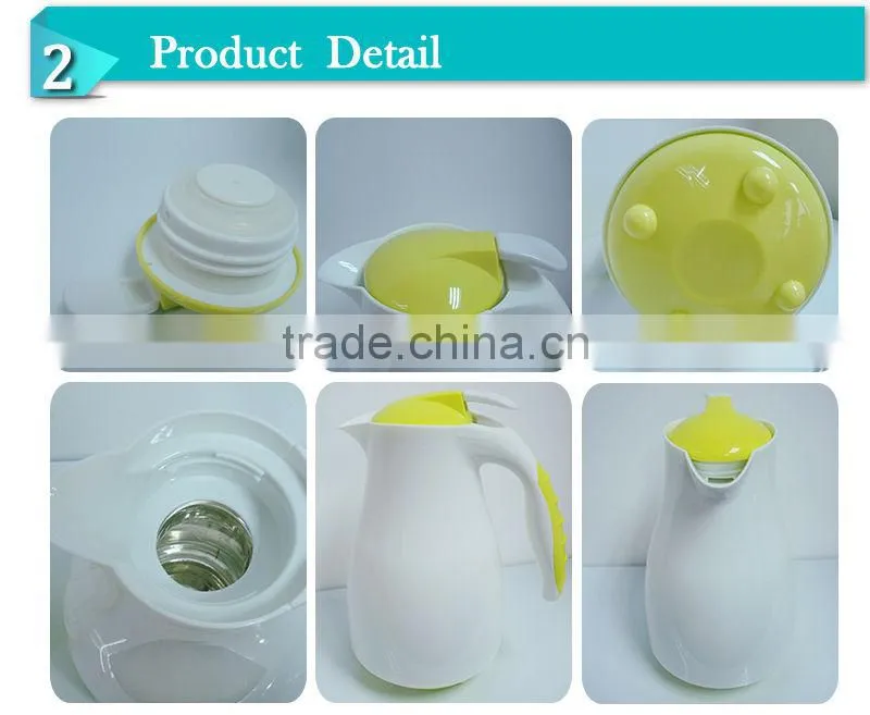 2014Colorful plastic outer glass inner thermos water jug,coffee pot,tea flask(JGCF)
