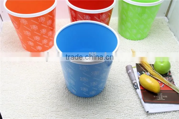 Plastic Printing Wastebasket Trash Can Containers 12L