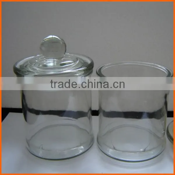High quality clear candle container with lid