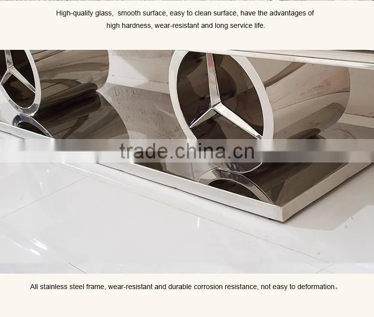 E413 Home Funituire Tempered Glass Modern TV Stand Showcase