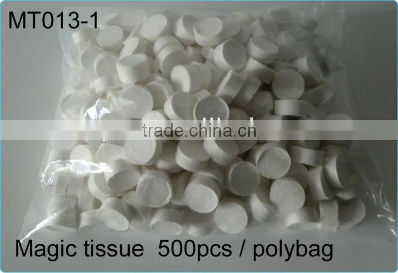 2016 Refreshing Compressed Magic Coin Wet Wipe Tissue with Bulk Bag Packing