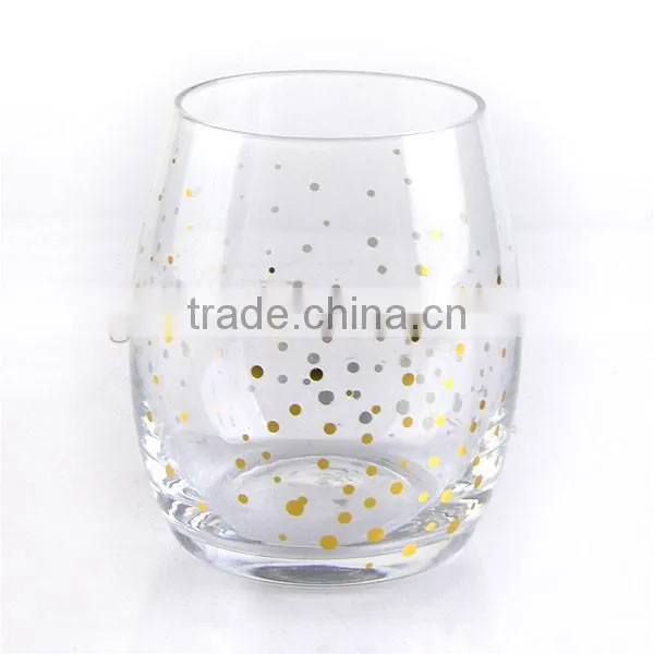 2017 HOT SALE DECAL STEMLESS WINE GLASS