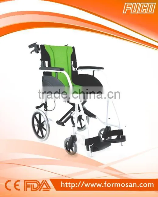 ALUMINUM foldable light weight transfer wheelchair, easy to pick up
