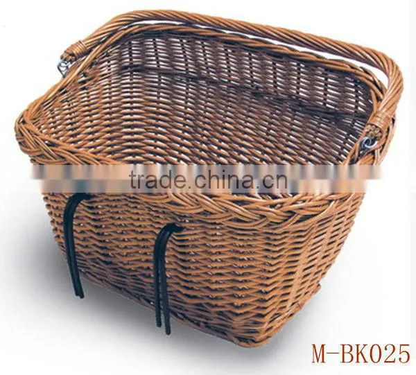 Oval wicker bicycle basket & bicycle accessory