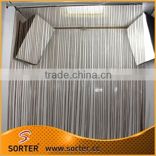 Anodised aluminum chain link strands metal curtain