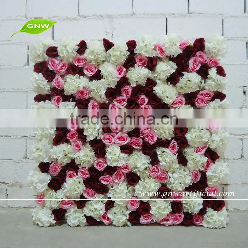 GNW FLW1508-15 Decorative Artificial Rose and Hydrangea Flower Wall for church easter decorations