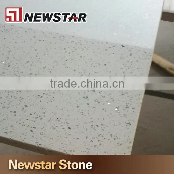 Polished crystal white quartz mirror fleck tiles