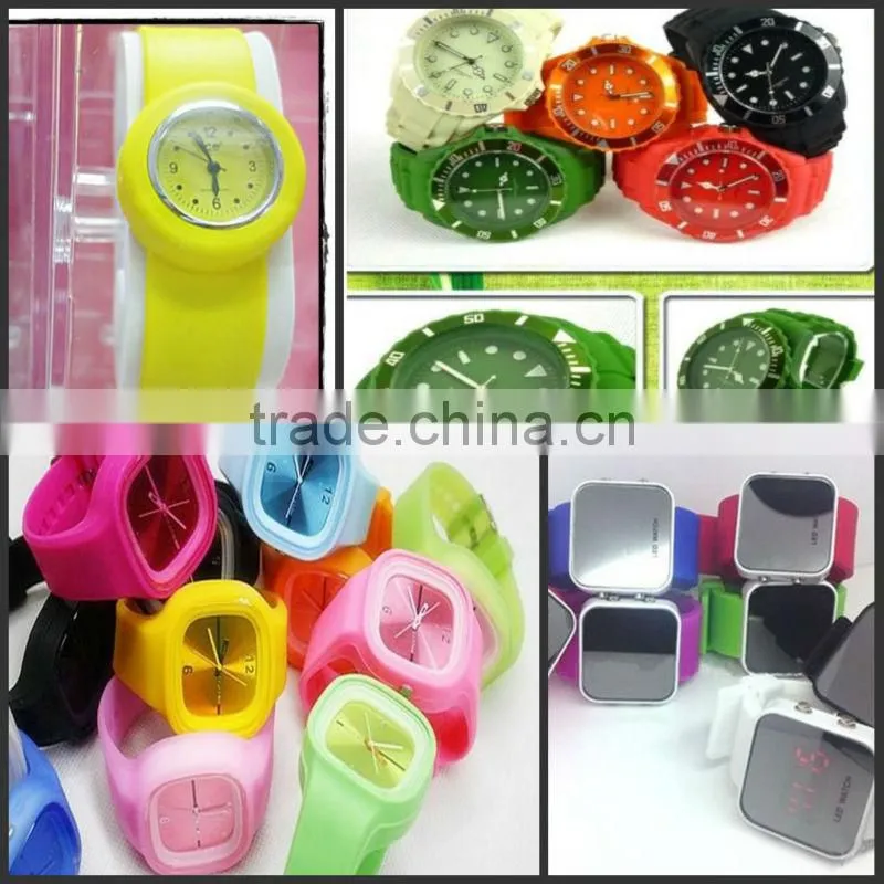 Hot!! Wholesale Fashional & colorful unisex Luxury silicone LED watch,LED silicone watch