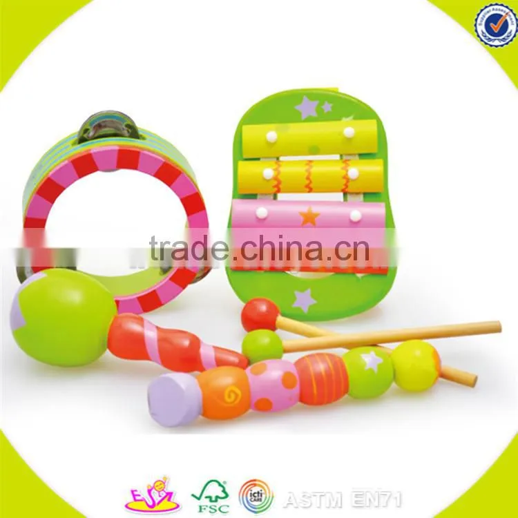 wholesale multiple colour wooden Handbell percussion toy showy wooden Handbell percussion toy for child W07I033
