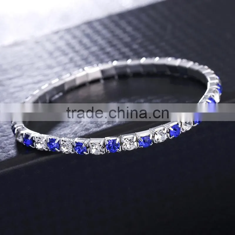 stretch colorful sparkly rhinestone chain bracelet