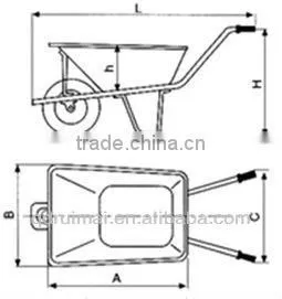 farm construction tools Wheel Barrow WB3800 four Colors 150KG/60LTR
