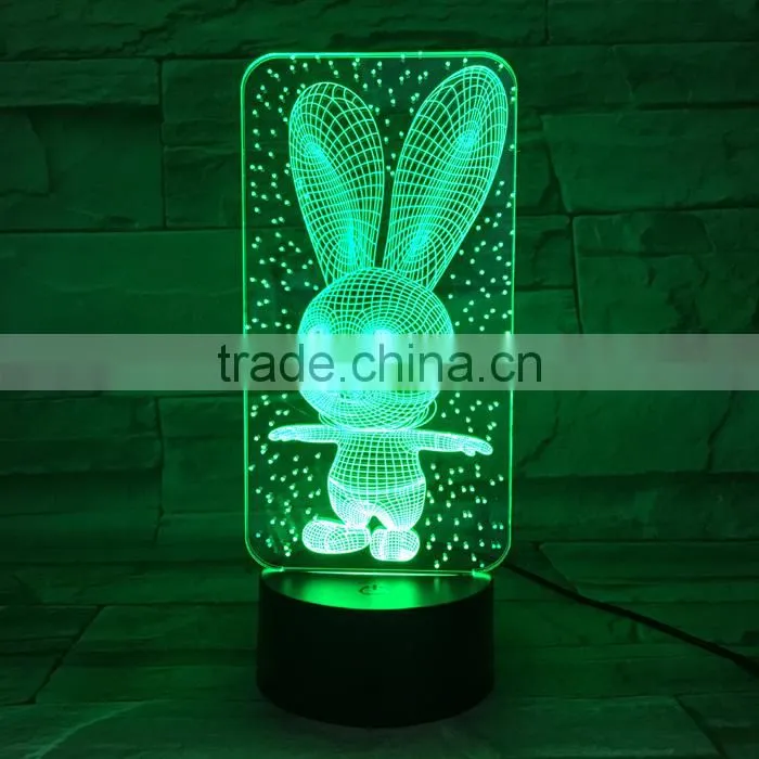 UCHOME Acrylic 7 Colorful 3D Illusion Night Light Bluetooth Speaker 3D Night Light