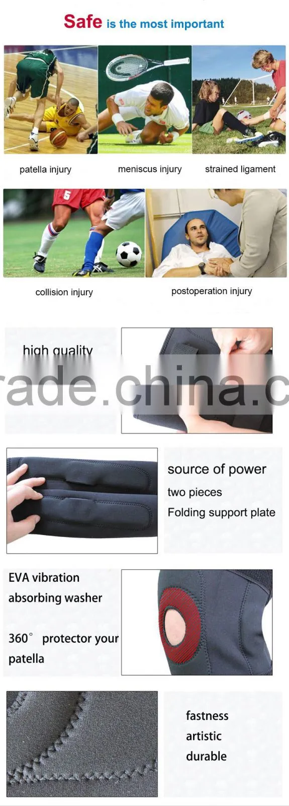 Alibaba Express Double Fold Steel Bars Knee Brace,Kneecaps