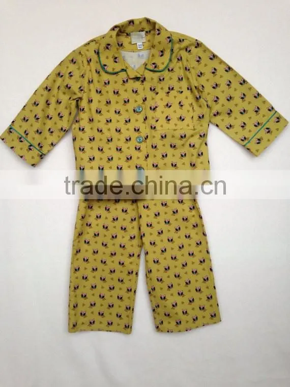 Childrens Pajamas Wholesale 100% Cotton Printed Kids Pajamas Set