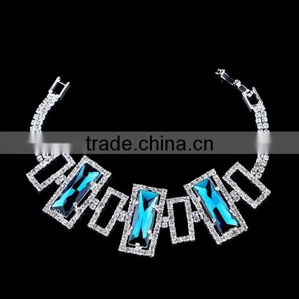 Luxury Zircon WeddingJewelry for Bride Full Cupchain Crystals Cuff Bracelet hign end bride bracelet jewelry