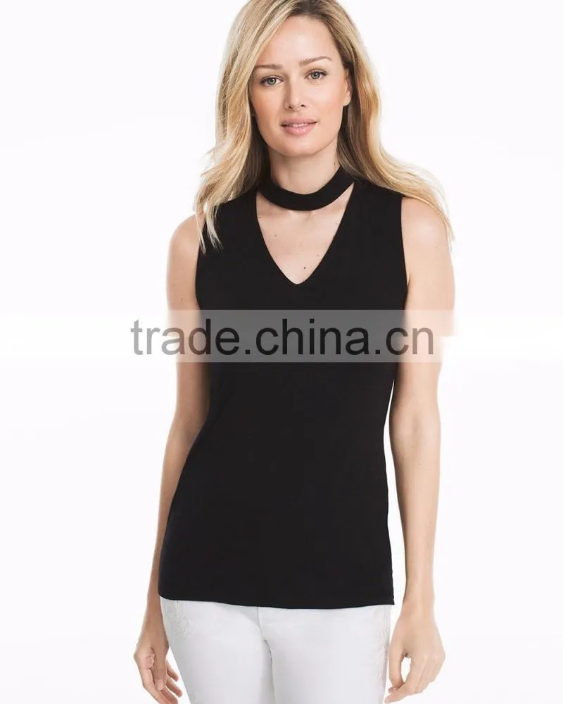 MGOO Gold Supplier Custom Latest Design In V Neck Tank Top Hotsale Women Net Tops