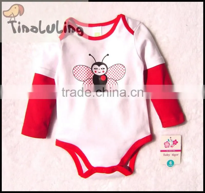 2015 new long sleeve baby rompers newborn cartoon animal baby bodysuits