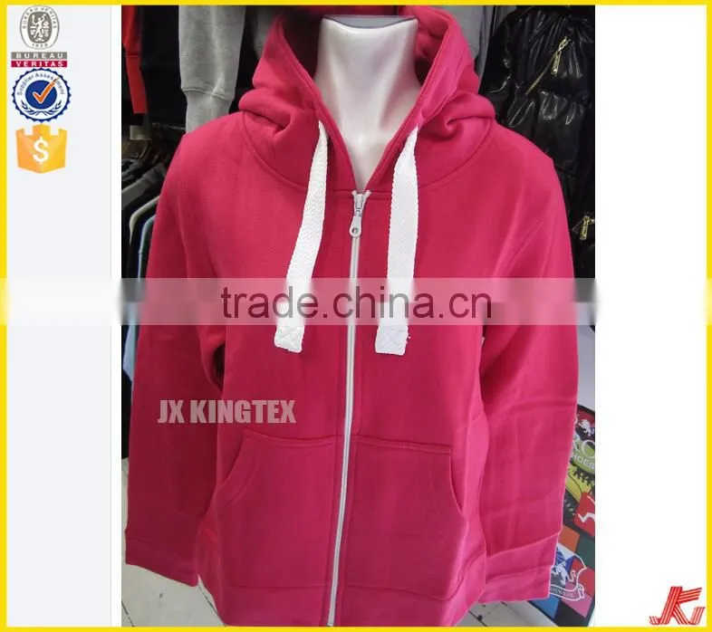 Contrast wholesale color OEM/ODM service men's pink zipper-up hoodies with your own logo