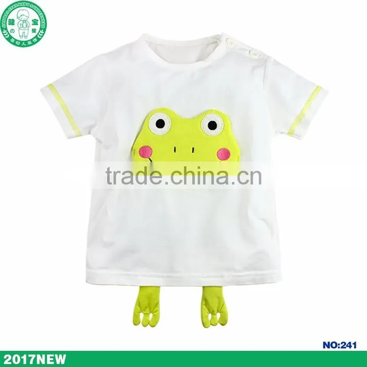 2017 summer fashion kids t shirt boys hottest baby 0-12 months Frog T-shirt