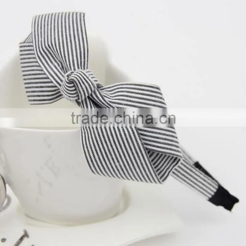 Hot Sale Stripe Knot Hairbands Oversized Bow