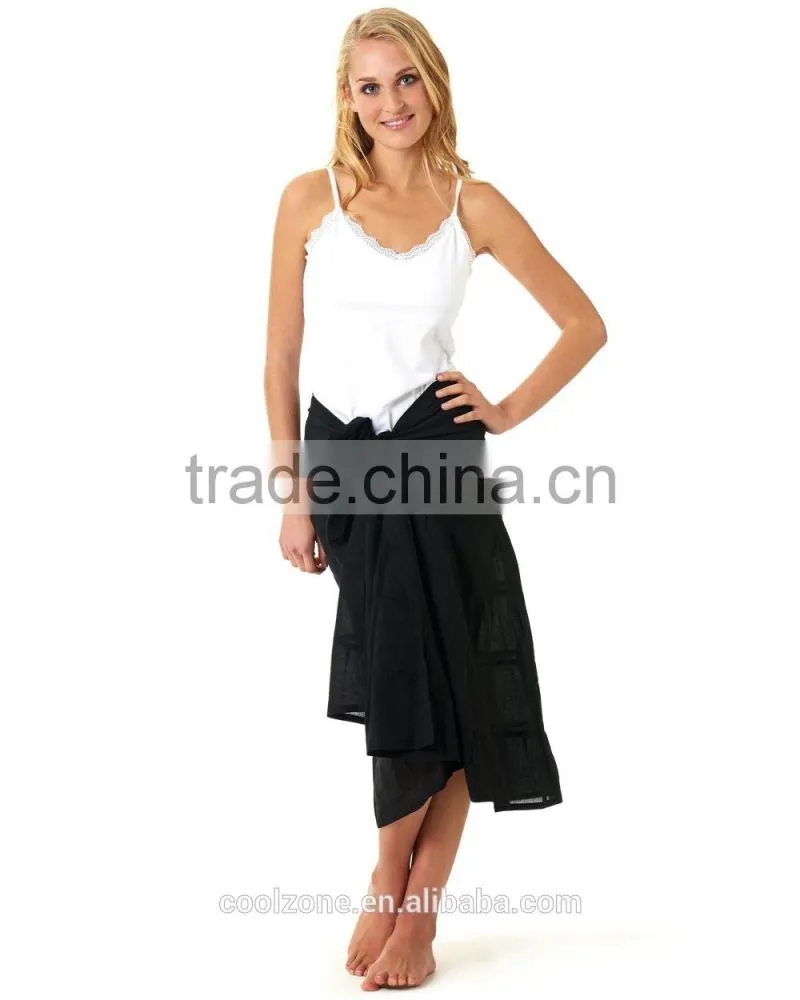 Glamorous tie-up design soft cotton sarong women long beach sarong