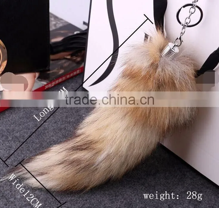Fluffy Custom Colour faux Fox Fur Accessory Fur Tail Keychain