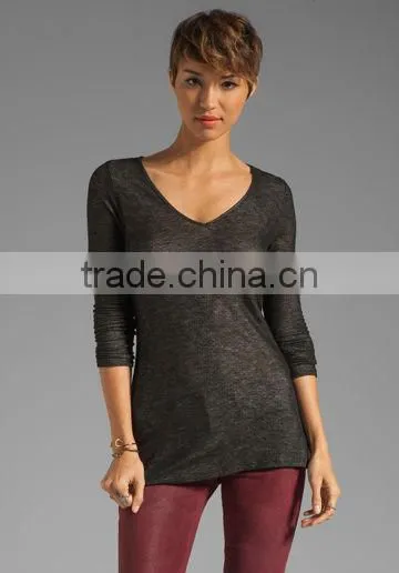 Ladies Leather Trim Tunic