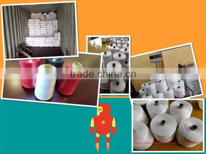 polyester staple fiber yarn 20/3 3000m sewing thread