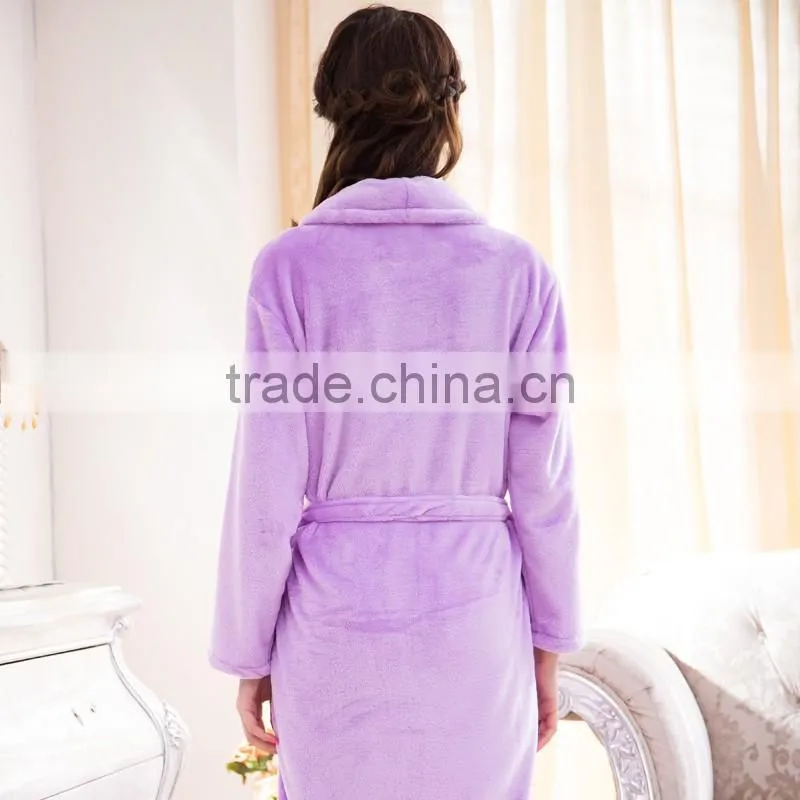 microfiber coral velvet bathrobes for women