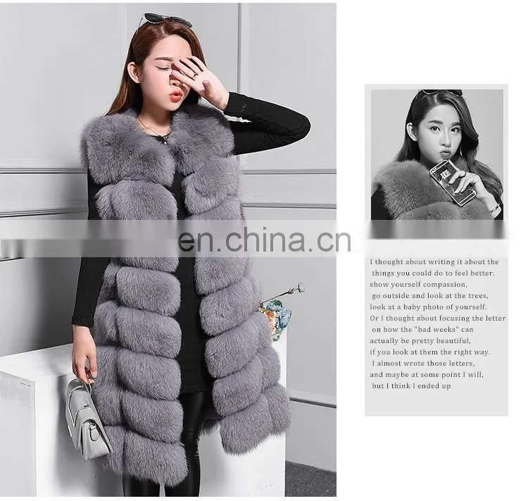 China Supplier Winter Fashion Women Fox Vest Genuine Natural Italian Fur Vest