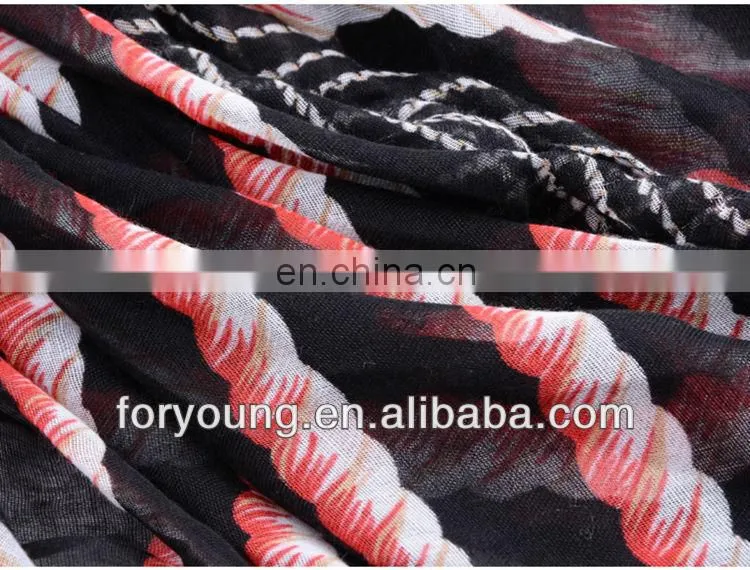 navy blue rope striped print scarf