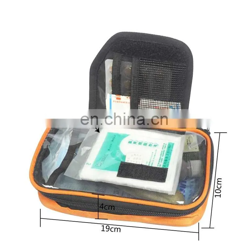 orange cosmetic emergency first aid kit soft mini medical bag