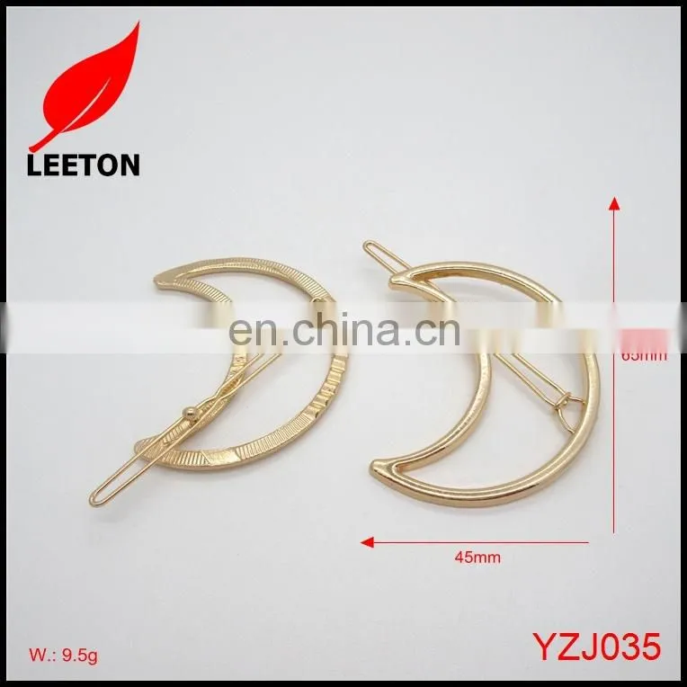 Factory supply popular fashion metal moon hair clip for girls