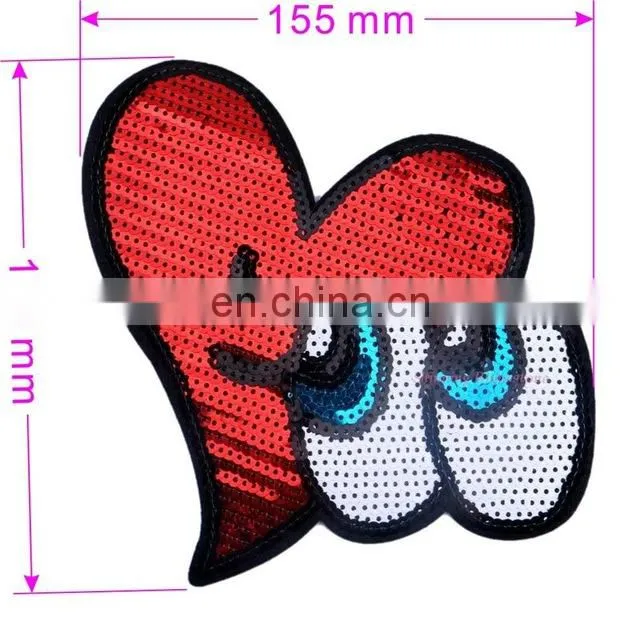 Big Size! Angel Wings Tiger Rose Flower Sequined Patches Embroidered Patch Sew On Women Motif Appliques