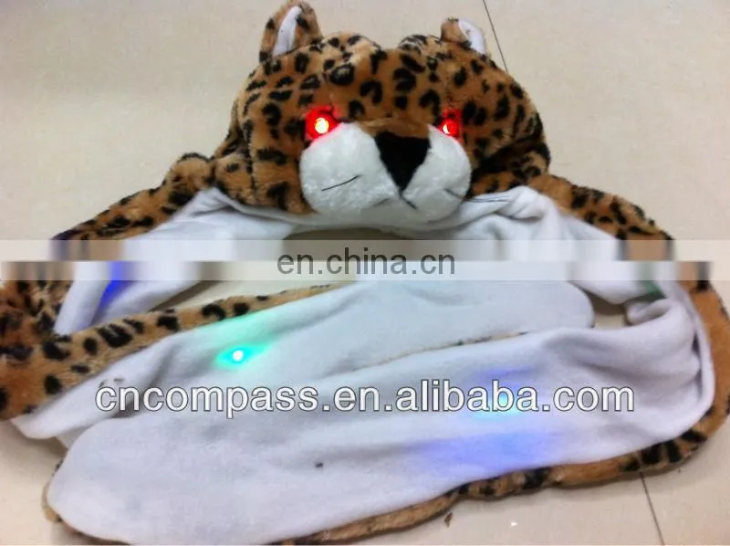 long style fluffy lion hat with led light