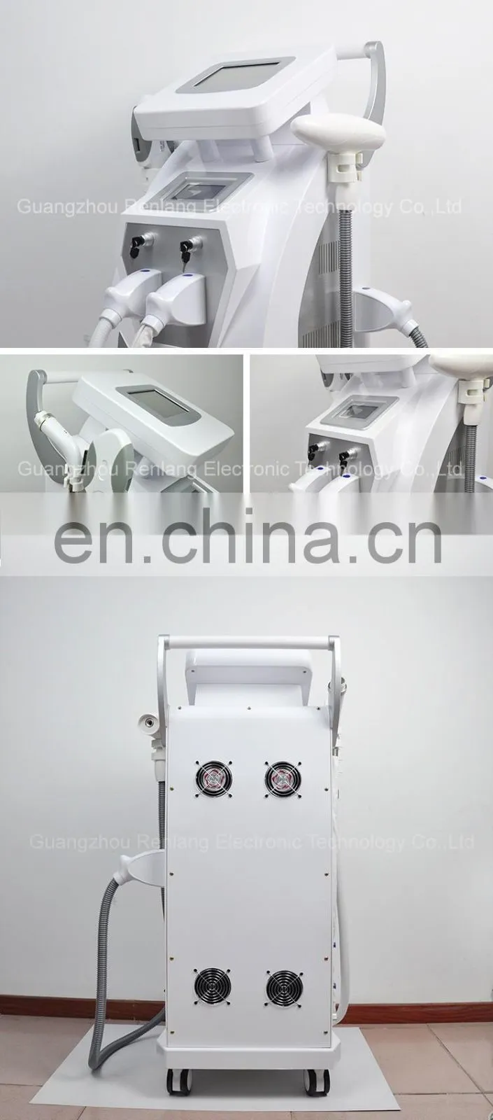 Professional 4 in1 e light ipl rf nd yag laser q switched hair removal machine