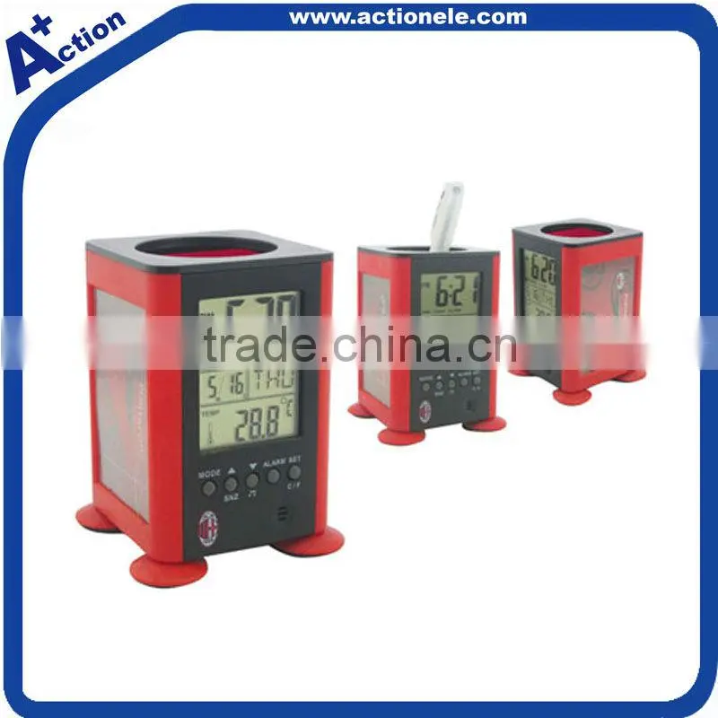 pen holder alarm clock with photo frame