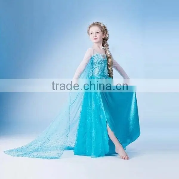 2015 hot Frozen dress Frozen Elsa dress wholesale Frozen costume girls dresses SU036