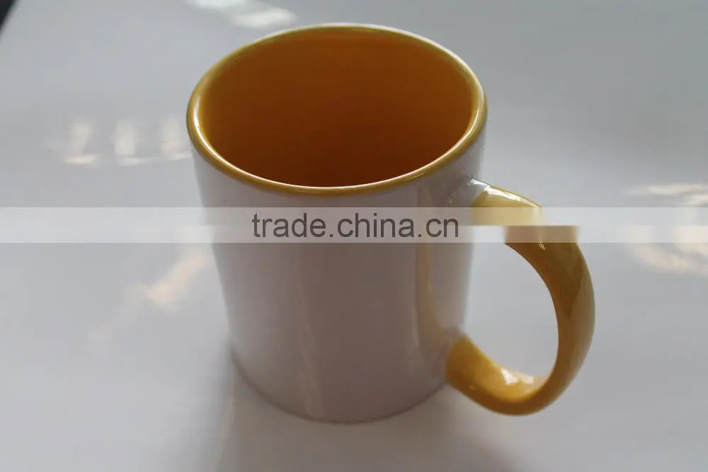 Manufacturer Wholesale Sublimation 11oz Top Grade Inner Colourful Handle