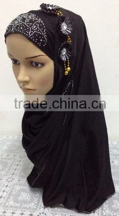 A578 New 3 flowers lady's muslim long one piece hijab