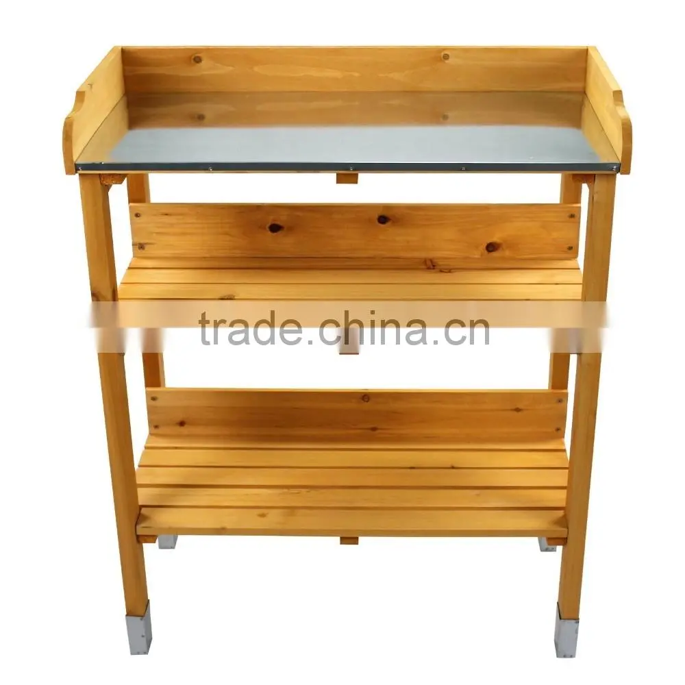 Ningbo FIr Outdoor Wooden Garden Potting Bench Nature color