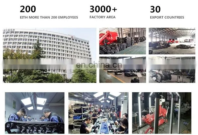 Defy 300kg loading 2.5km/h-12km/h rubber crawler tracked chassis robot stair climber rubber track chassis TINS-13