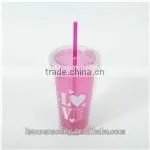 300ml Flower printing double wall insulated bottle